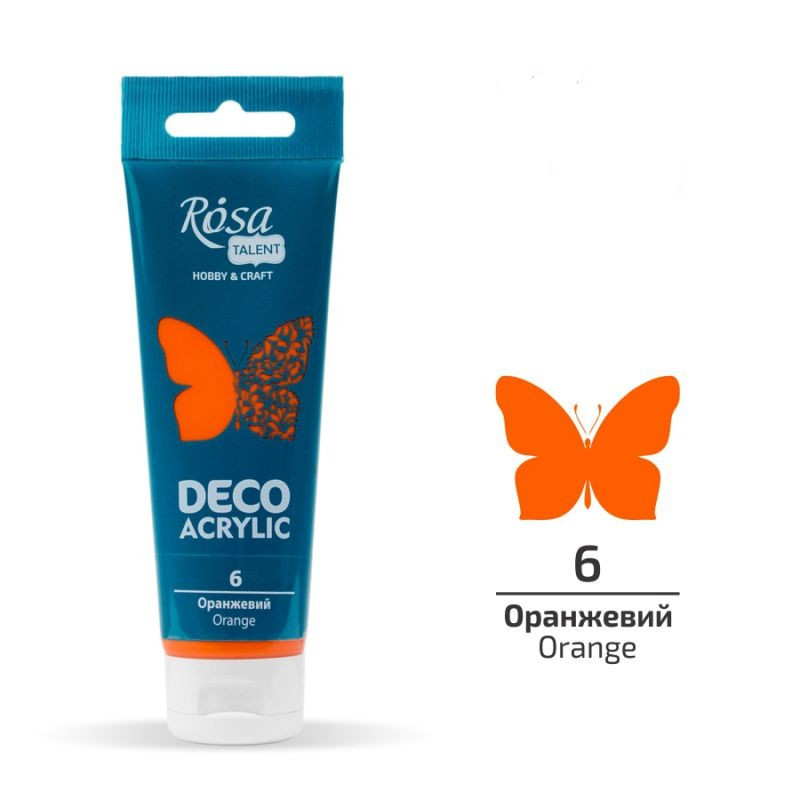 Акрил для декору помаранчевий матовий 75 мл Rosa Talent, 322206, фото 1