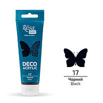 Акрил для декору чорний матовий 75 мл Rosa Talent, 322217
