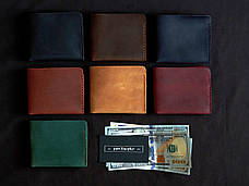Шкіряний маленькій жіночий гаманець ручної роботи з натуральної шкіри Gomin коричневий, фото 2