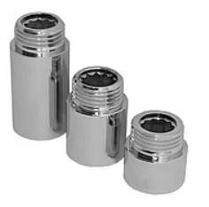Подовжувачі 3/4" ThermoPulse chrome від 10 до 80 мм. Різьбове з'єднання внутр. 3/4" — зовнішня 3/4". Латунь 20