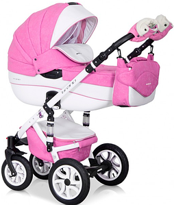 Дитяча універсальна коляска 3 в 1 Riko Brano Ecco 18 Baby Pink