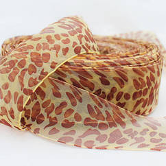 Стрічка з Органзи 38мм, Коричневий, Ширина: 38мм, Довжина 10 м