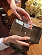 Велике жіноче шкіряне портмоне з замком Proza чорний міні клатч ручної роботи з натуральної шкір, фото 4