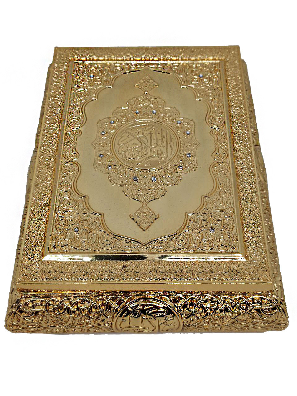 Декоративна шкатулка MCA Vizyon з мельхіору з позолотою і камінням Сваровські прямокутна