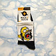 Високі шкарпетки з принтом Гомер Сімпсон чорні 39-43, фото 7