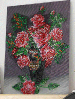 Розы в вазе Алмазная вышивка стразами 45х35