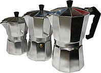 Алюминиевая гейзерная кофеварка на 9 чашек 450 мл