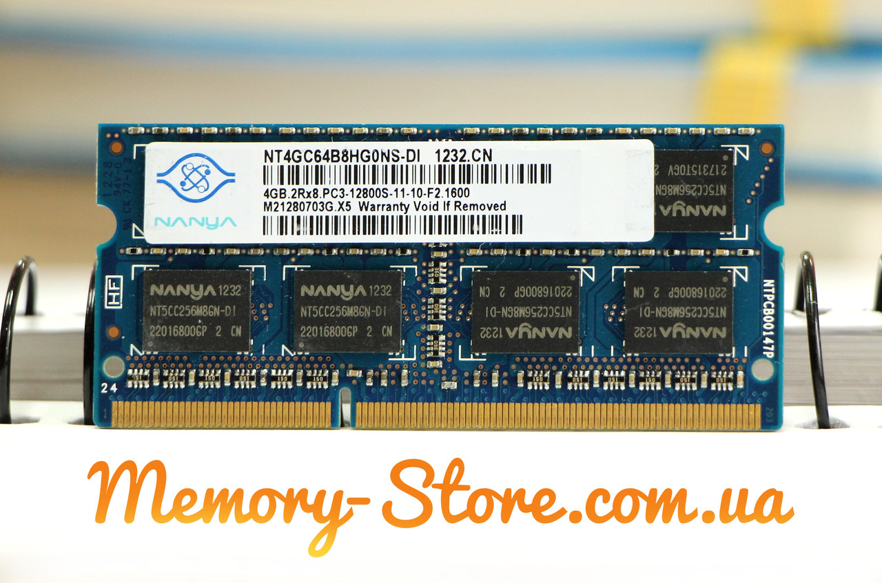 Оперативная память для ноутбука Nanya DDR3 4GB PC3-12800S 1600MHz 1.5V SODIMM (б/у)