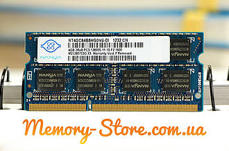 Оперативная память для ноутбука Nanya DDR3 4GB PC3-12800S 1600MHz 1.5V SODIMM (б/у)