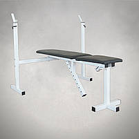 Лавка регульована для жиму зі стійками та штанга з гантелями 103 кг Граніліт, фото 3