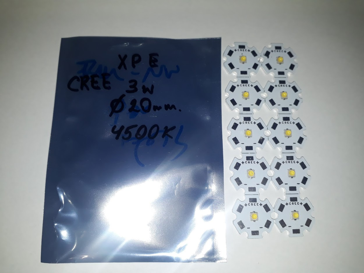 3w світлодіод 4500K Cree XP-E 3w TSMC 3535 SMD 20mm