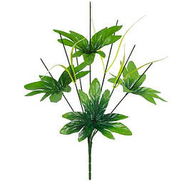 Нога букетная 8-ка листом и травкой, 43см (10 шт в уп)