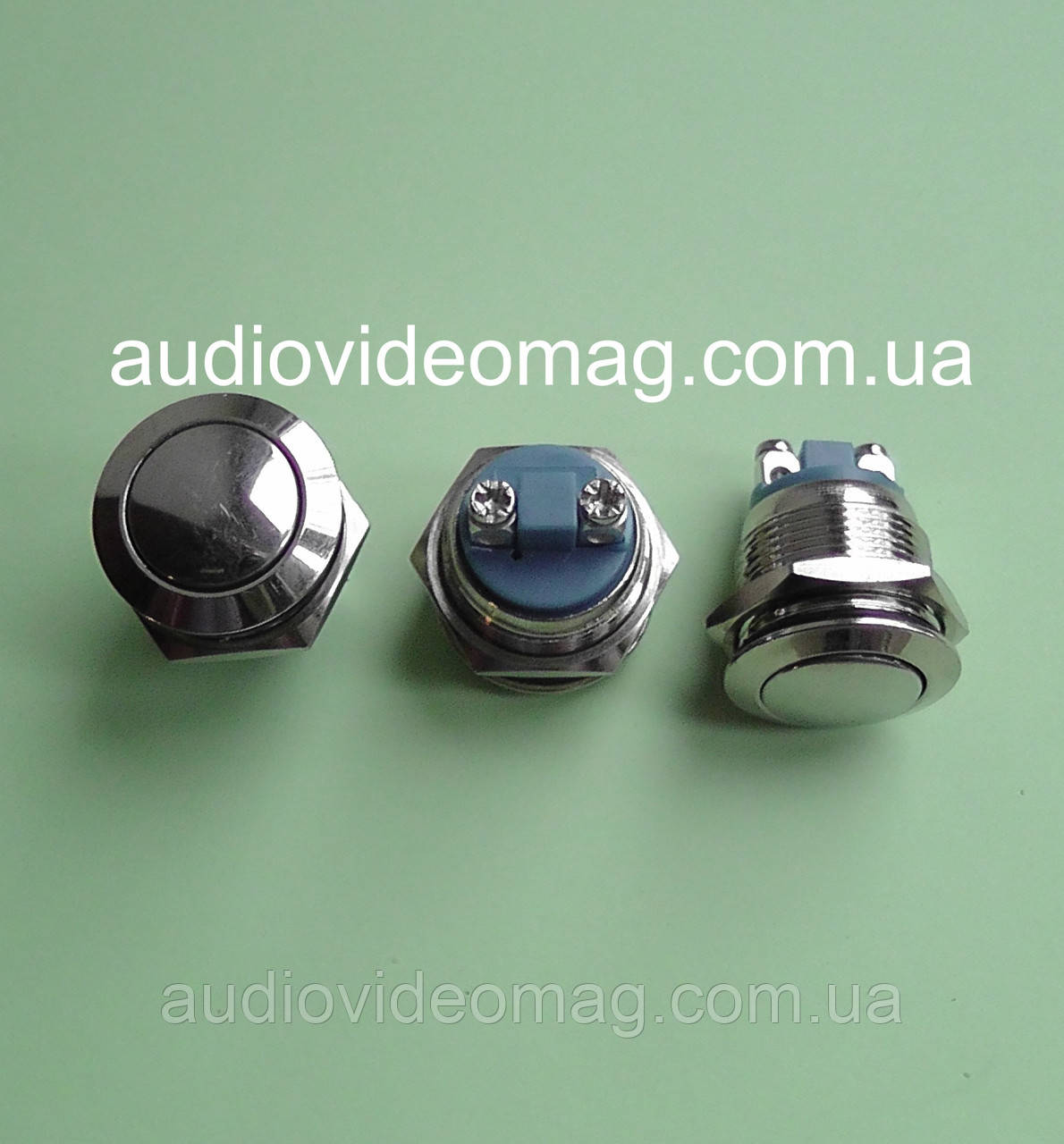 Кнопка антивандальна 220V 2А, Ø 19мм, без фіксації, OFF-ON, двофазна, фото 1