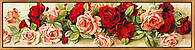 Алмазна вишивка "Різнокольорові букет троянд" роза,клумба,сад,дача,часткова викладка,мозаїка 5d, набори 90х30 см
