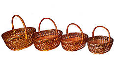 Набір пасхальних корзин із лози (4шт.) №009А-4н
