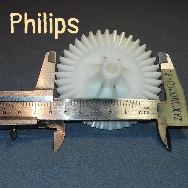 Шестірня (YL-04) для редуктора м'ясорубки Philips HR7765 (Z=38; z=12; D=75,5; d=29,5; H=47)