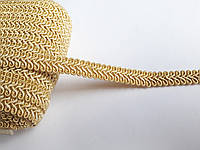 Тесьма декоративная шубная шанель, Тасьма шубна косичка 1,3 см, золотисто-жовта світла