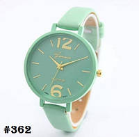 Жіночий кварцовий наручний годинник Geneva Platinum м'ятного кольору (362)