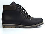 Чоловіче взуття великих розмірів зимові черевики хайкери шкіряні хутро Rosso Avangard Rangers Street Crazy Black BS, фото 2