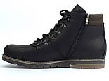 Чоловіче взуття великих розмірів зимові черевики хайкери шкіряні хутро Rosso Avangard Rangers Street Crazy Black BS, фото 3