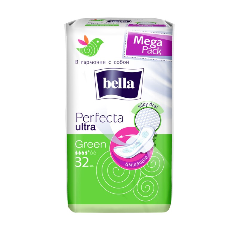 Гигиенические прокладки Bella Perfecta ultra Green 32 шт - фото 1 - id-p564126618