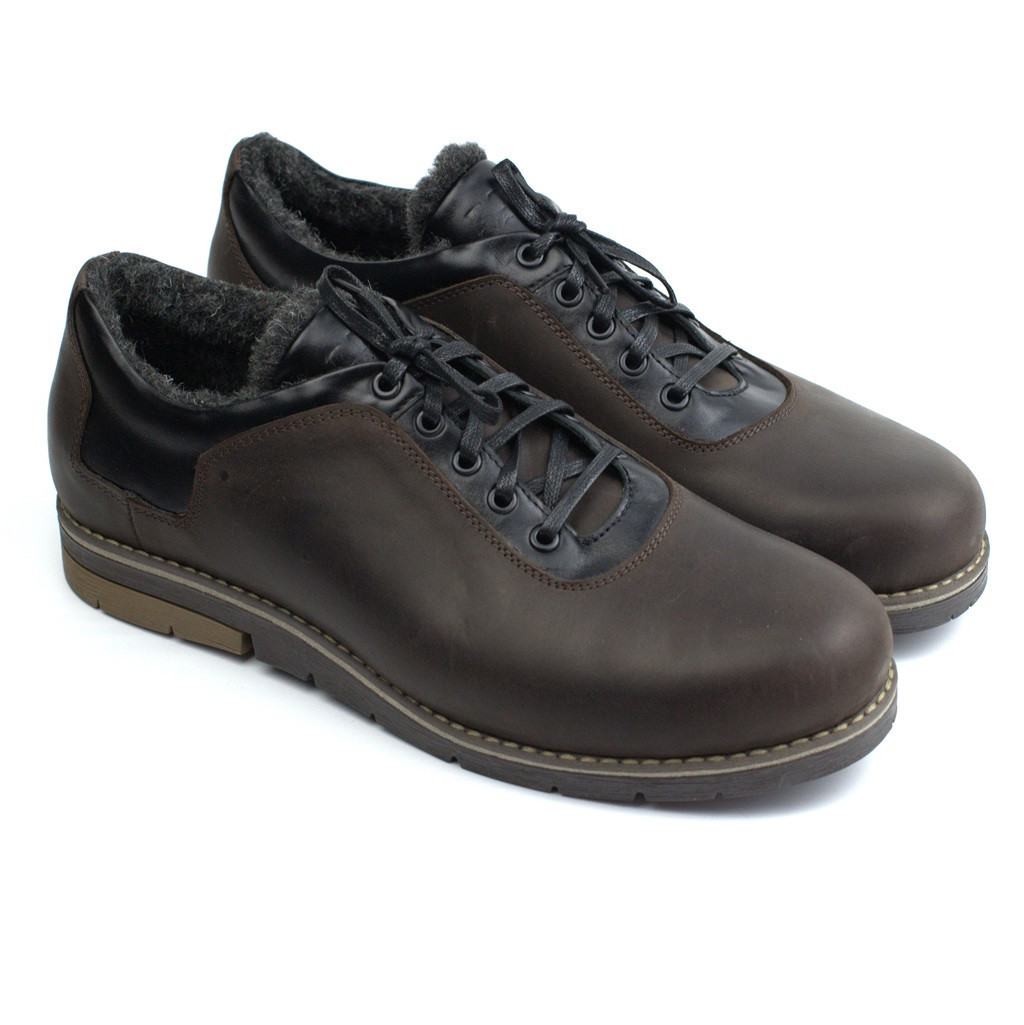 Взуття великих розмірів зимові черевики на хутрі коричневі чоловічі шкіряні Rosso Avangard Ragn Brown Street BS, фото 1