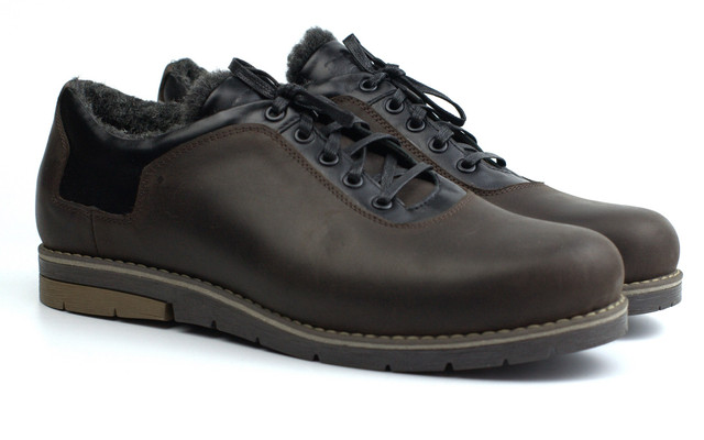 Взуття великих розмірів зимові черевики на хутрі коричневі чоловічі шкіряні Rosso Avangard Ragn Brown Street BS