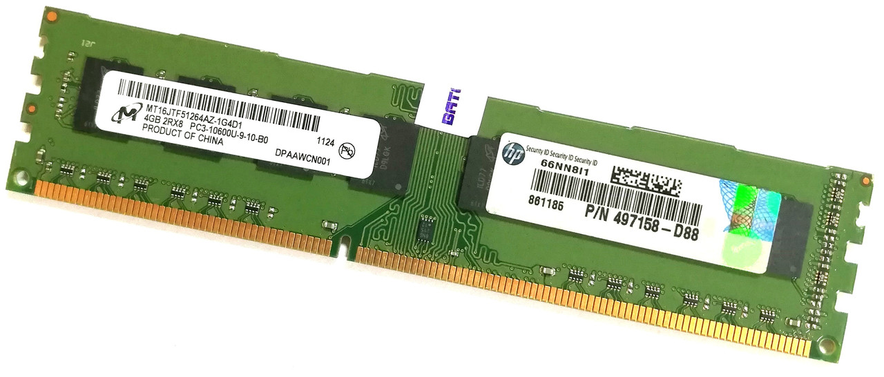 Оперативна пам'ять Micron DDR3 4Gb 1333MHz PC3-10600U 2R8 CL9 (MT16JTF51264AZ-1G4D1) Б/В