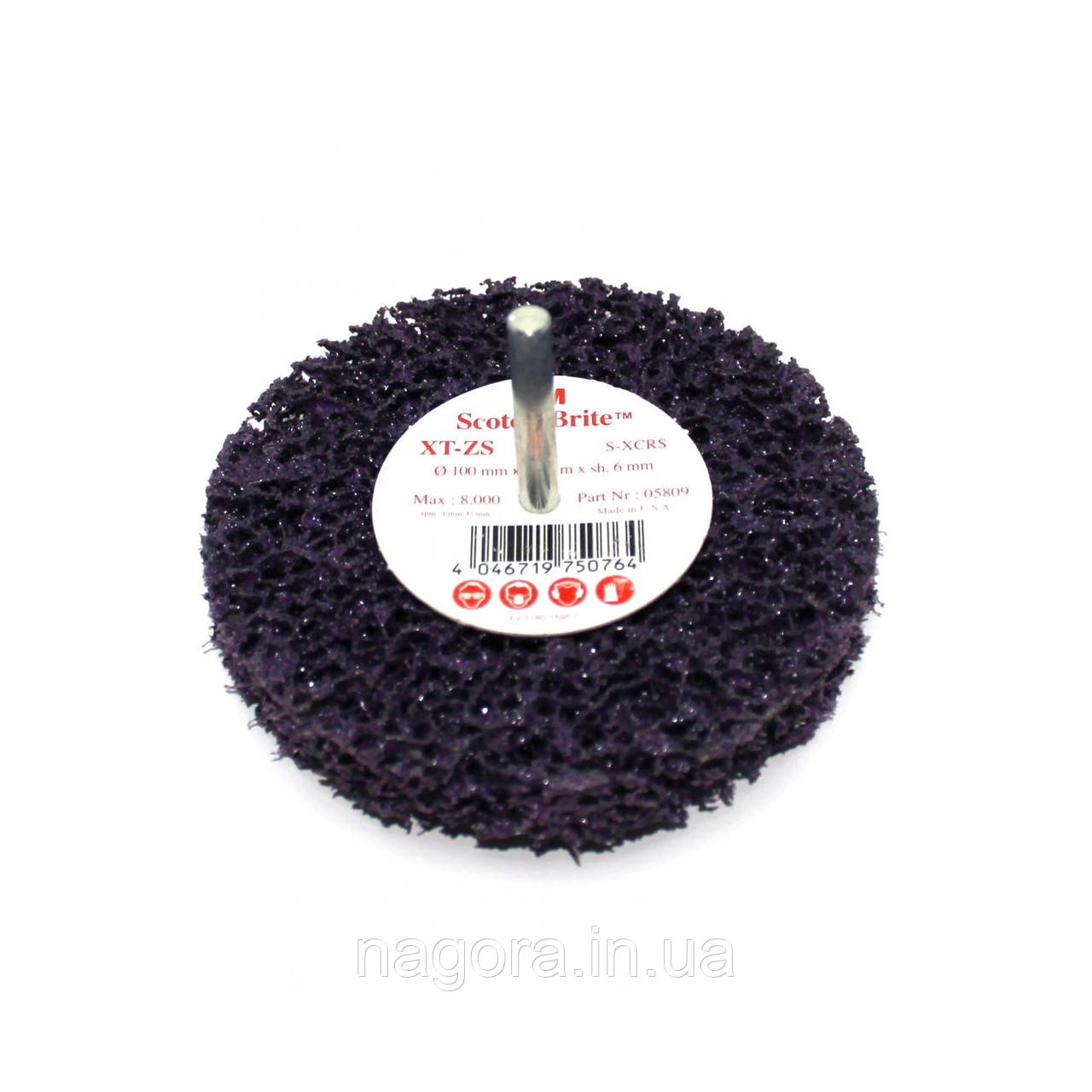 Зачисний круг на шпинделі 3МTM 05809 Scotch-BriteTM Clean&Strip XT-ZS PurpleTM 100x13х6 мм, XCRS, пурпуровий