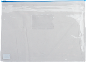 Папка-конверт А4 на молнии, прозрачная, синий BM.3946-02 Buromax (импорт)