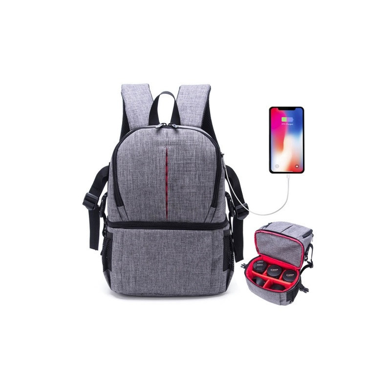 Рюкзак AccPro DAC-1721R grey/red