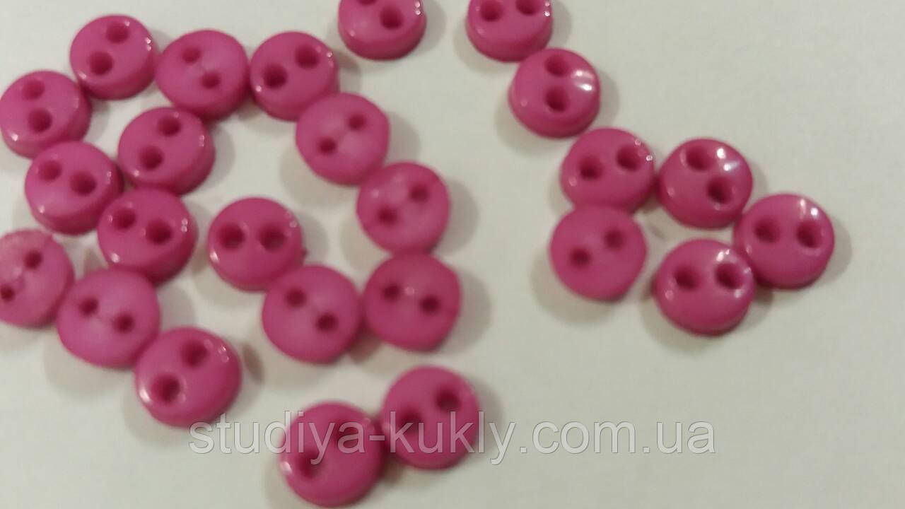 Гудзик для ляльок мікро, 4 мм, № 4.28, відтінок малинового, фото 1