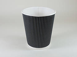 Стакан гофрований 275 мл 30 шт/уп (1ящ/28уп) Чорний кр 80