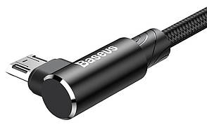 Ігровий кабель для зарядки телефона Baseus MVP Elbow USB - MicroUSB 2 м 1.5 А Чорний (CAMMVP-B01), фото 3