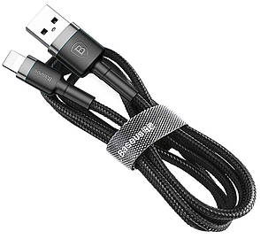 Кабель для зарядки телефона/ смартфона Baseus USB - Lightning 2 м 1.5 А Чорний/ Сірий (CALKLF-CG1), фото 3