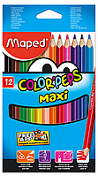 Карандаши цветные, 12 цветов, утолщенные, COLOR PEPS Maxi, Maped