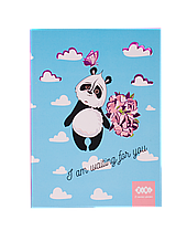 Блокнот SWEET Panda, A-5, 64л., кл, інт. обл., мат. лам. + Уфлак, KIDS Line, блакитний