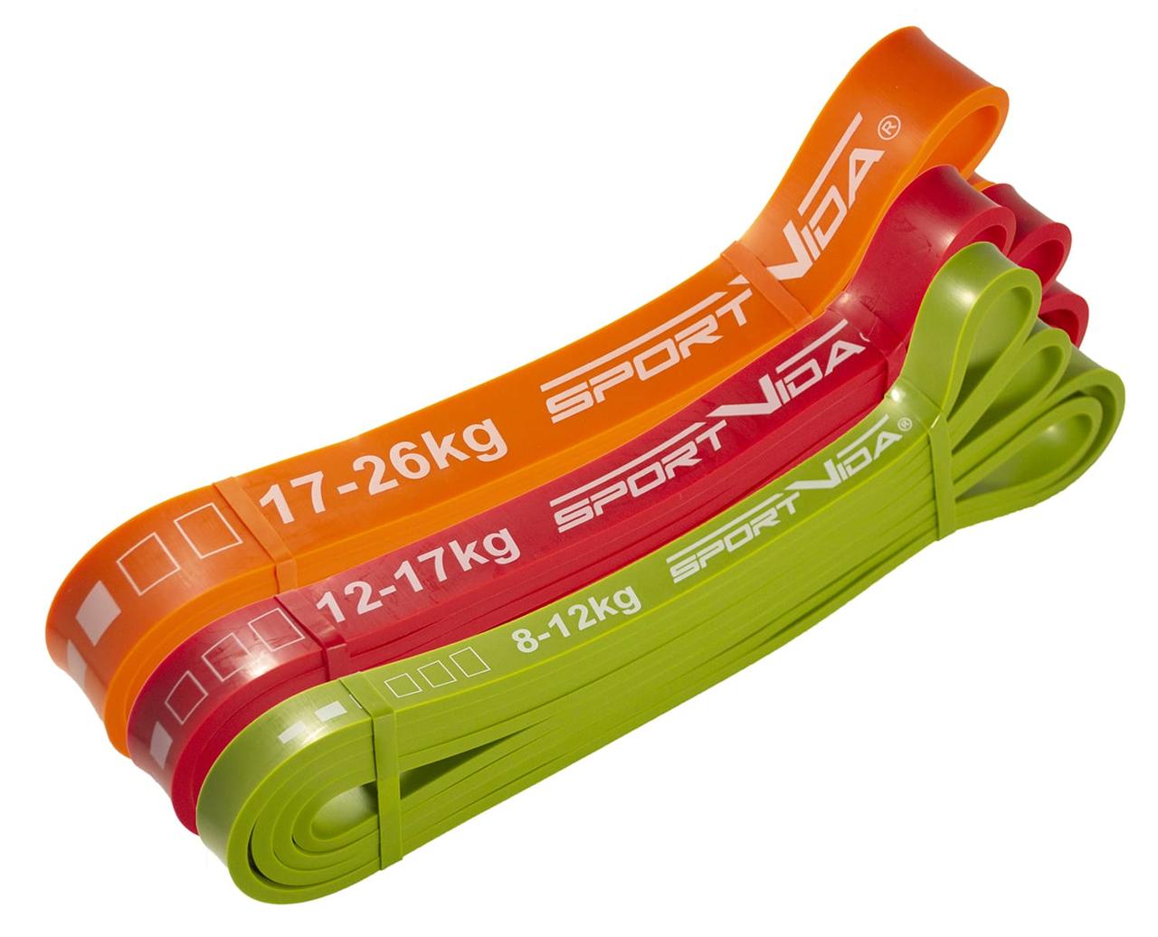 Еспандер-петля (резина для фітнесу і спорту) SportVida Power Band 3 шт 8-26 кг SV-HK0190-5