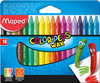 Мелки восковые 18 цветов COLOR PEPS Wax Crayons, Maped