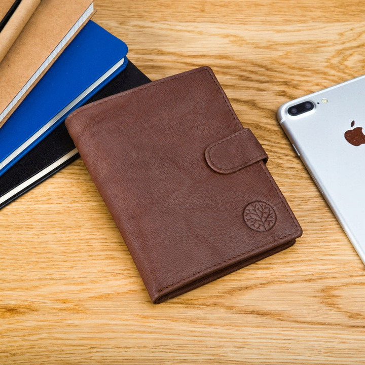 Чоловічий шкіряний гаманець Betlewski з RFID 13 х 10 х 2,5 (BPM-GTAN-64) - коричневий, фото 1