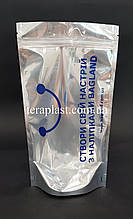 Пакет Дой-Пак срібло+прозорий 250г 140х240 з друком