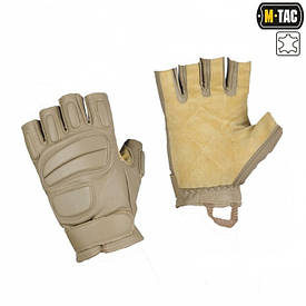 M-Tac рукавиці тактичні безпалі шкіряні Assault Tactical Mk.1 хакі