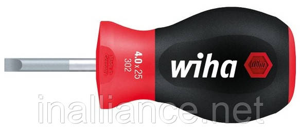 Шліцева викрутка SL 8.0 х 25 мм коротке кругле жало SoftFinish Wiha 26967