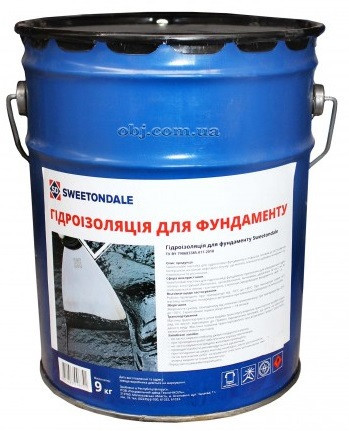 Бітумова мастика для гідроізоляції фундаменту Sweetondale, 17 кг