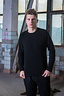 Свитшот флисовый мужской реглан Intruder черный в размере S (46) M (48) L (50/) XL (52/) XXL (54)