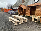 Стіл і лавочки із зрубу, фото 3