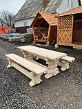 Стіл і лавочки із зрубу, фото 5