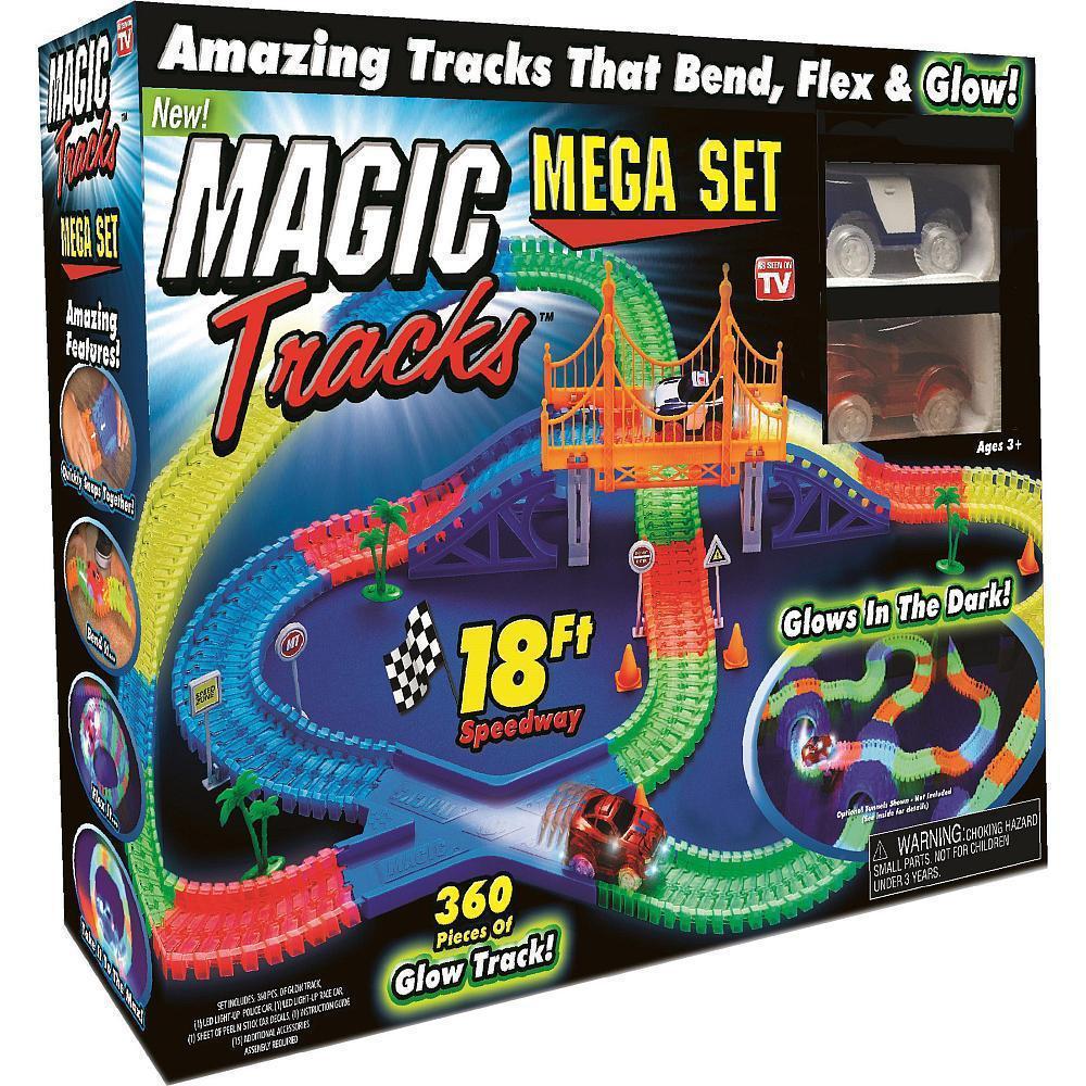 Меджік Трек Magic Tracks ОРИГІНАЛ - 360 деталей з мостом і дві гоночні машинки
