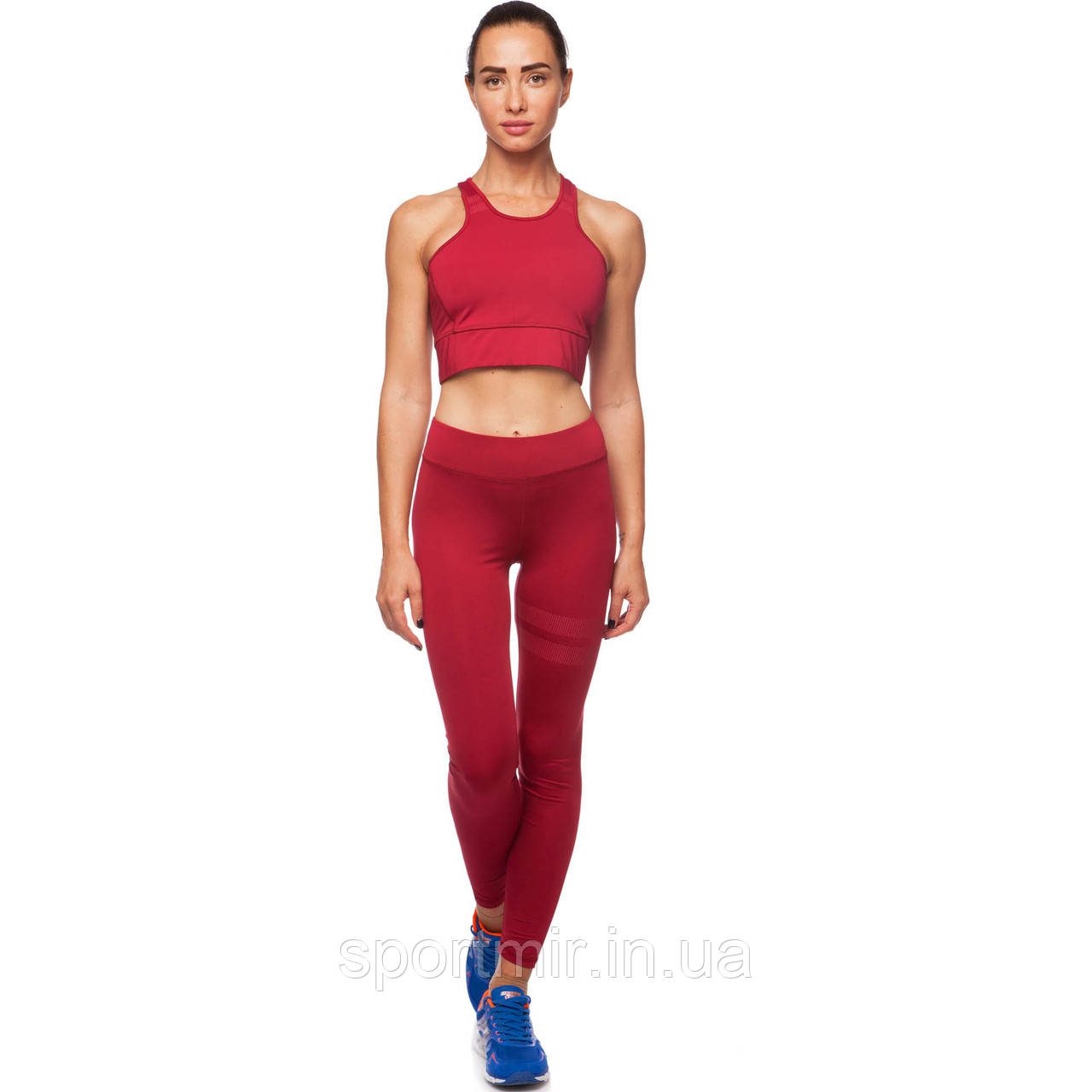 Комплект для занять фітнесом і йогою (лосини та топ) CO-8174 (лайкра, р-р M-L-40-48, червоний), фото 1