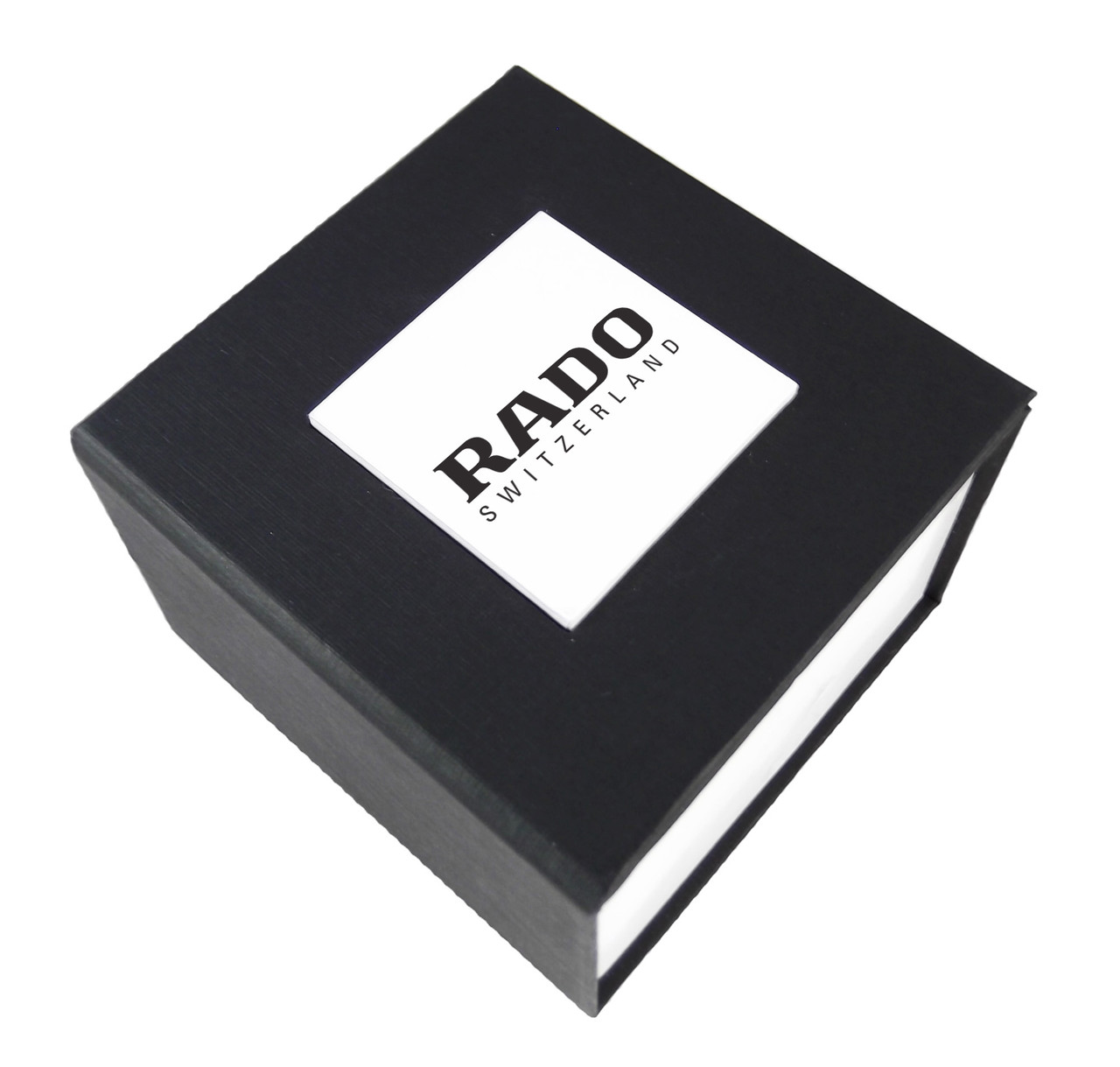 Чорна подарункова коробка Rado для наручного годинника.